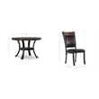 Linon Franklin 5 Piece Wood/Metal Faux Leather Dining Set in Rustic Umber Brown