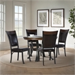 Linon Franklin 5 Piece Wood/Metal Faux Leather Dining Set in Rustic Umber Brown