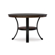 Linon Franklin Wood and Metal Round Dining Table in Rustic Umber Brown
