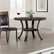 Linon Franklin Wood and Metal Round Dining Table in Rustic Umber Brown