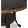 Linon Franklin Wood and Metal Round Dining Table in Rustic Umber Brown