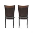 Linon Franklin Metal Faux Leather Dining Chairs in Rustic Umber Brown (Set of 2)