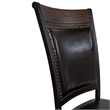Linon Franklin Metal Faux Leather Dining Chairs in Rustic Umber Brown (Set of 2)