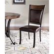 Linon Franklin Metal Faux Leather Dining Chairs in Rustic Umber Brown (Set of 2)