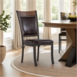 Linon Franklin Metal Faux Leather Dining Chairs in Rustic Umber Brown (Set of 2)