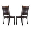Linon Franklin Metal Faux Leather Dining Chairs in Rustic Umber Brown (Set of 2)