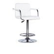 Linon White Quilted Faux Leather Gas-Lift Adjustable Swivel Bar Stool in Chrome