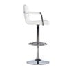 Linon White Quilted Faux Leather Gas-Lift Adjustable Swivel Bar Stool in Chrome