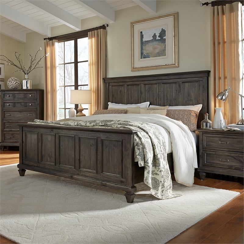 Magnussen Calistoga King Panel Bed in Weathered Charcoal