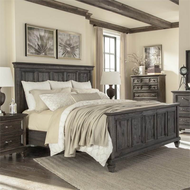 Magnussen Calistoga California King Panel Bed In Weathered Charcoal Magnussen Calistoga California King Panel Bed In Weathered Charcoal