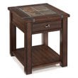 Magnussen Roanoke Wood End Table in Cherry and Slate