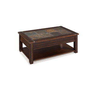 Magnussen Roanoke Wood Lift Top Coffee Table in Cherry and Slate