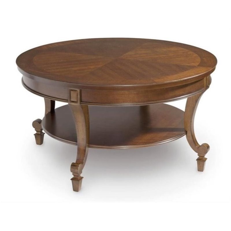 Magnussen Aidan Round Wood Cocktail Coffee Table in ...