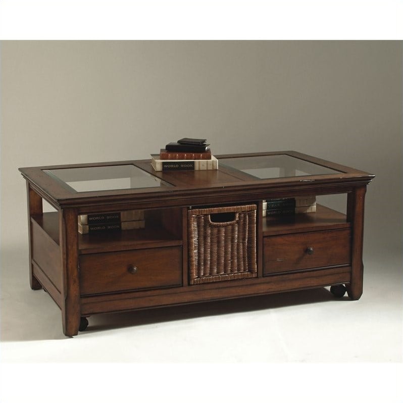 Magnussen Tanner Wood Storage Rectangular Coffee Table in ...