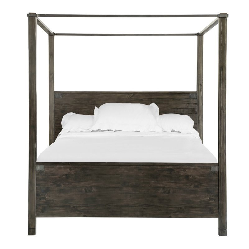 Magnussen Abington Queen Poster Bed in Weathered Charcoal