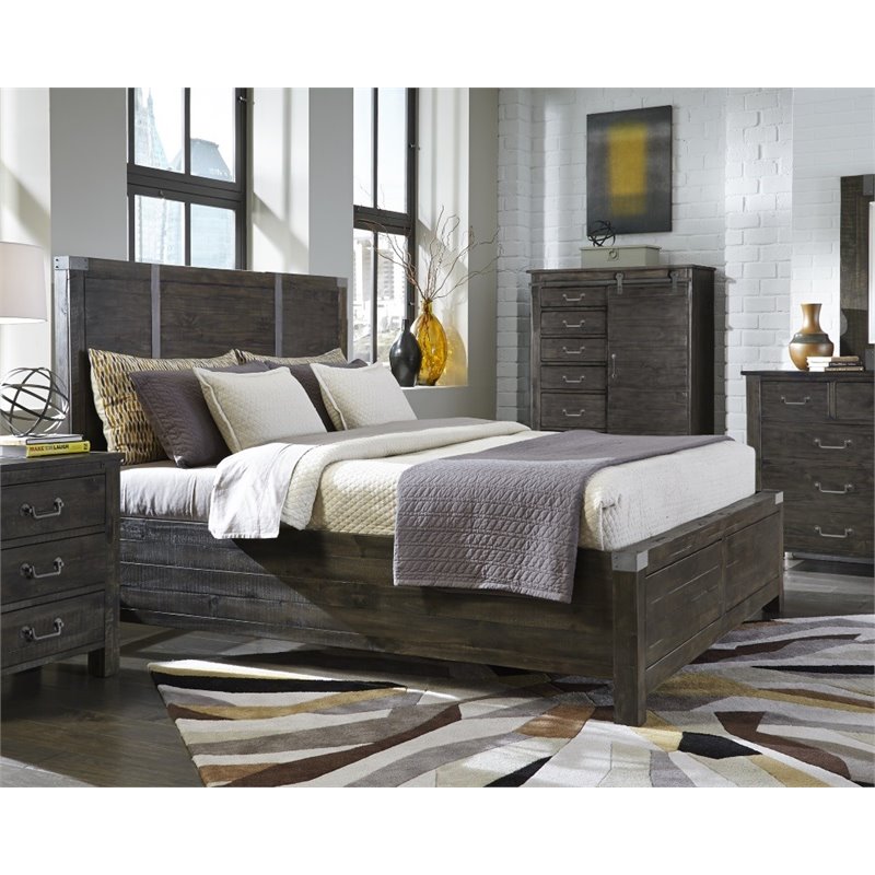 Magnussen Abington California King Panel Bed in Weathered Charcoal