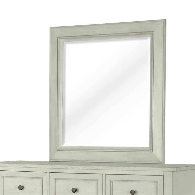 Magnussen Raelynn Portrait Concave Framed Mirror in Weathered White