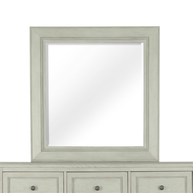 Magnussen Raelynn Portrait Concave Framed Mirror in Weathered White