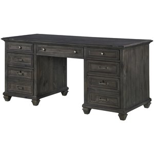 magnussen sutton place executive desk in weathered charcoal