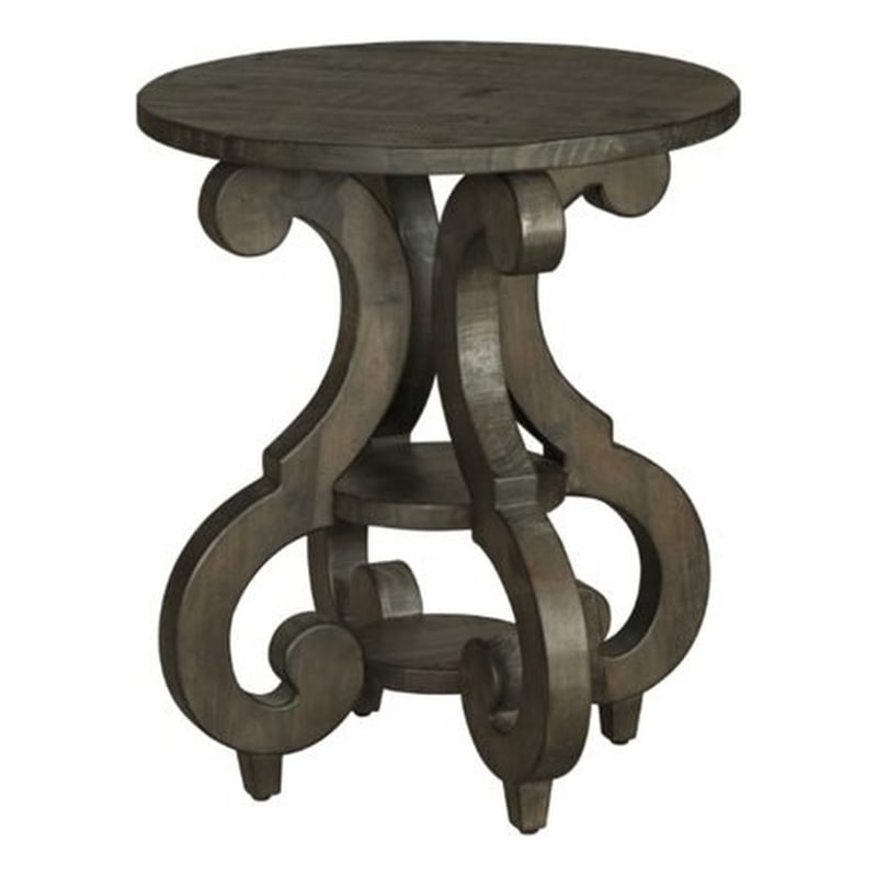 Magnussen Bellamy Round Accent End Table in Peppercorn