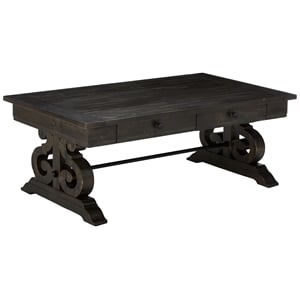 Magnussen Bellamy Solid Wood and Metal Coffee Table in Peppercorn
