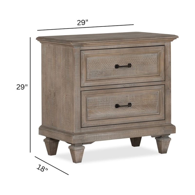 Magnussen Lancaster 2 Drawer Nightstand in Dovetail Gray