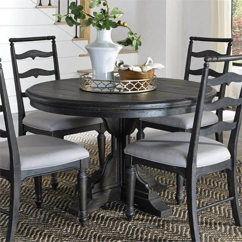 Magnussen Bedford Corners 50 Round Dining Table In Anvil Black Magnussen Bedford Corners 50 Dining Table Only