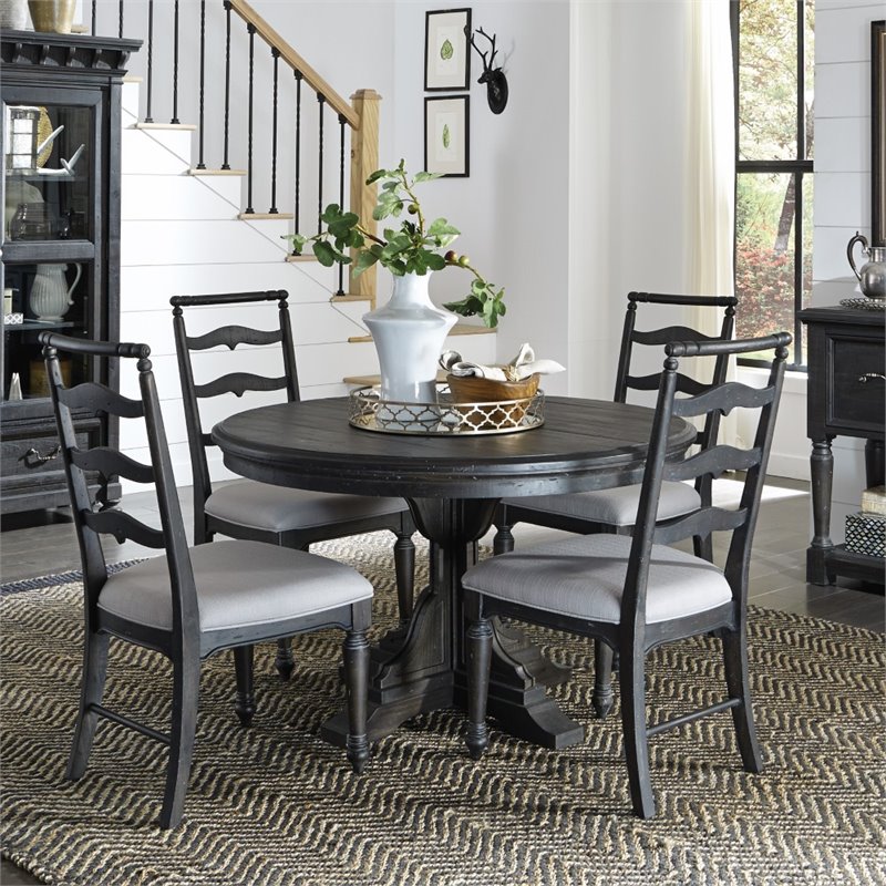 Magnussen Bedford Corners 50 Round Dining Table In Anvil Black Magnussen Bedford Corners 50 Dining Table Only