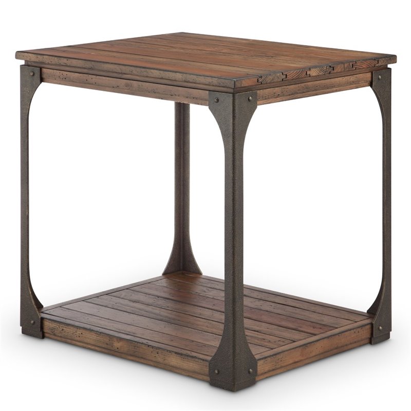 Magnussen Montgomery Industrial End Table in Bourbon