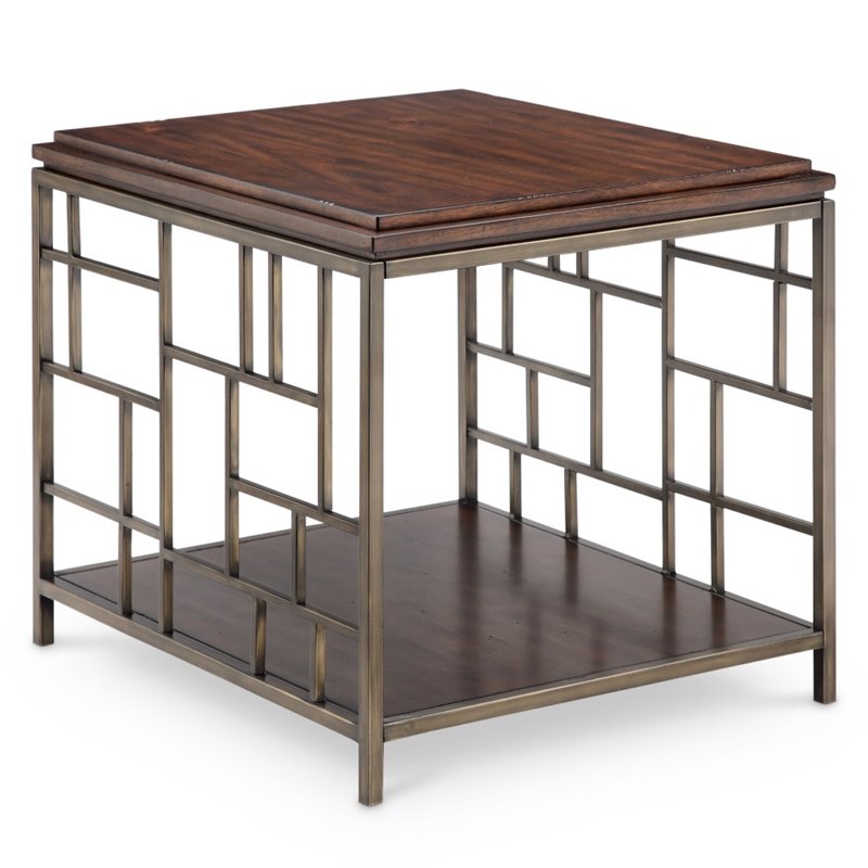 Magnussen Murdock End Table In And Antique Gold T4290 03 Magnussen Murdock End Table In And Antique Gold