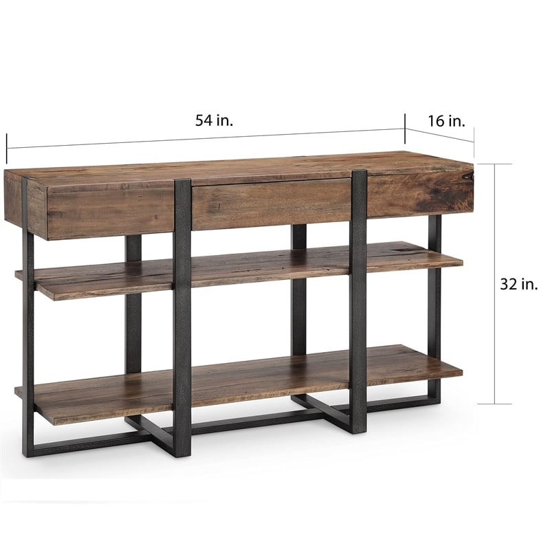 Magnussen Prescott Modern Console Table in Rustic Honey