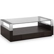 Magnussen Revere Contemporary Graphite Glass Top Coffee Table with Storage