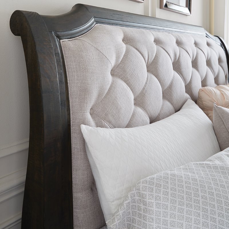 Magnussen Bellamy Traditional Peppercorn Queen Sleigh Headboard