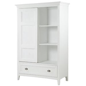 magnussen heron cove relaxed traditional soft white sliding door chest