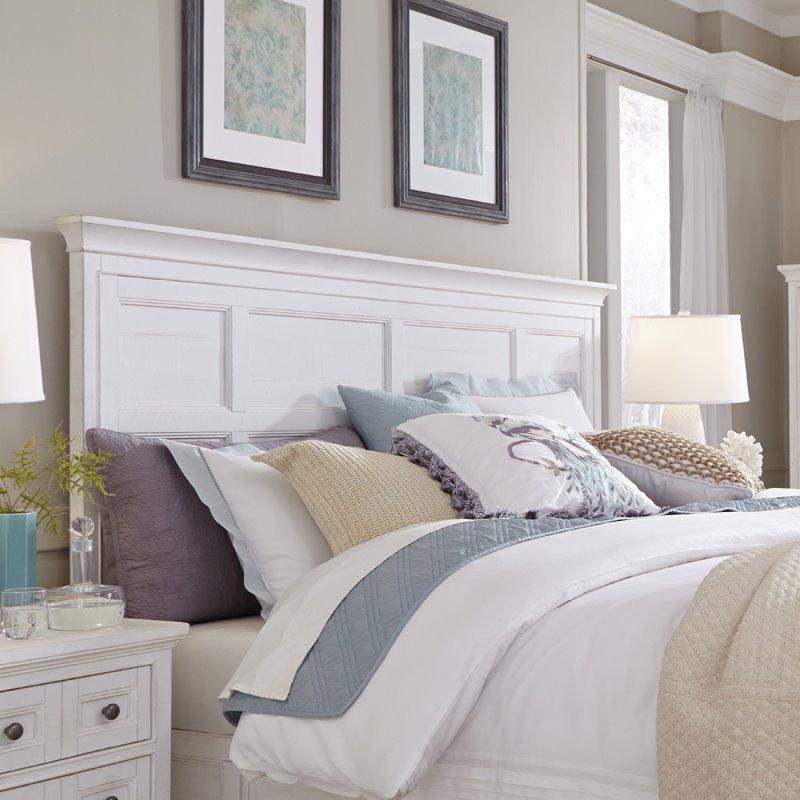 Magnussen Heron Cove Relaxed Traditional Soft White Queen Panel Headboard