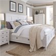Magnussen Heron Cove Traditional Soft White King Panel Bed with Storage