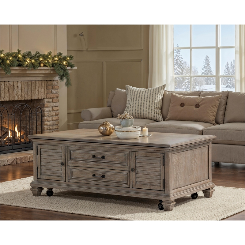 Magnussen T4352 Lancaster Lift Top Storage Cocktail Table w/Casters