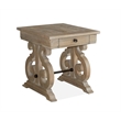 Magnussen Tinley Park Rectangular Wood and Metal End Table in Dovetail Gray