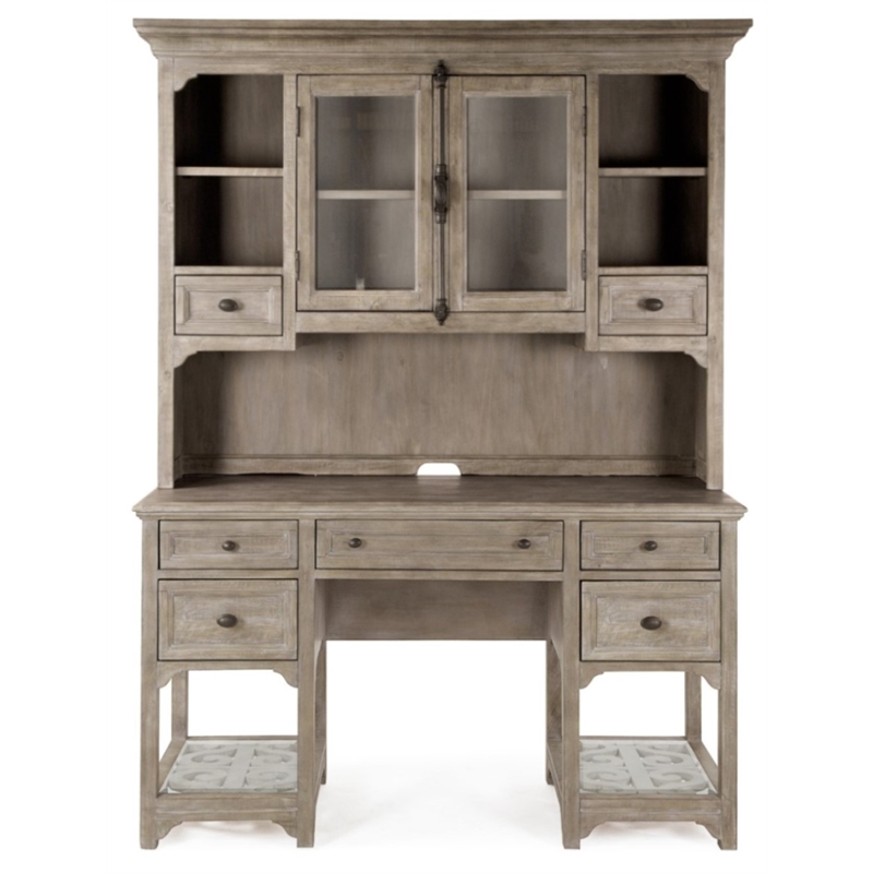 Magnussen Tinley Park Pine Wood Desk in Dovetail Gray