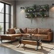 Magnussen Sawyer Rectangular Cocktail Table with Glass Top and Brown