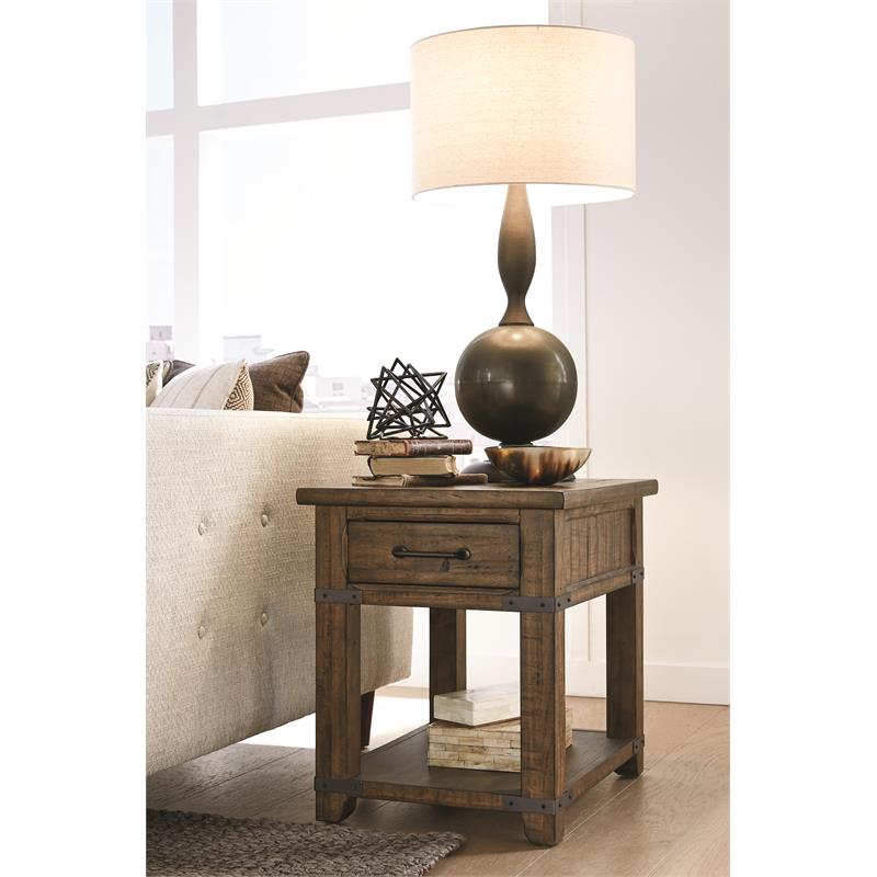 Magnussen Chesterfield Rectangular 1-Drawer End Table