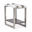 Magnussen Paradox Rectangular Stainless Steel Frame Accent Table