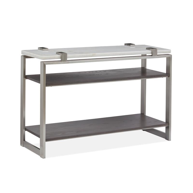 Magnussen Paradox Rectangular Sofa Table in White/Roasted Almond