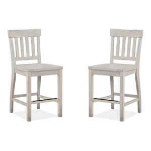 Magnussen Bronwyn Solid Wood Counter Chair in White (Set of 2)