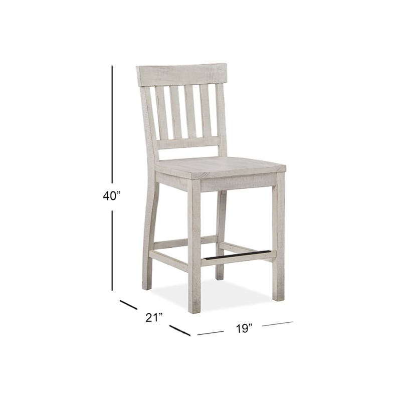 Magnussen Bronwyn Solid Wood Counter Chair in White (Set of 2)