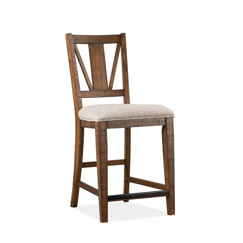 Magnussen Bay Creek Counter Chair with Upholstered Seat (Set of 2)