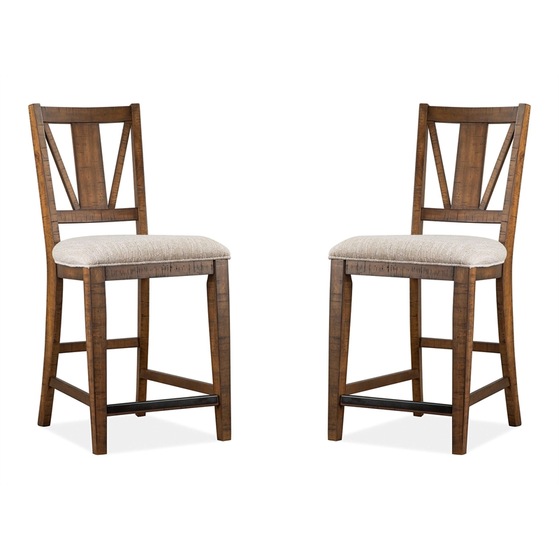 Magnussen Bay Creek Counter Chair with Upholstered Seat (Set of 2)