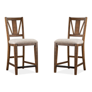 Magnussen Bay Creek Counter Chair with Upholstered Seat (Set of 2)