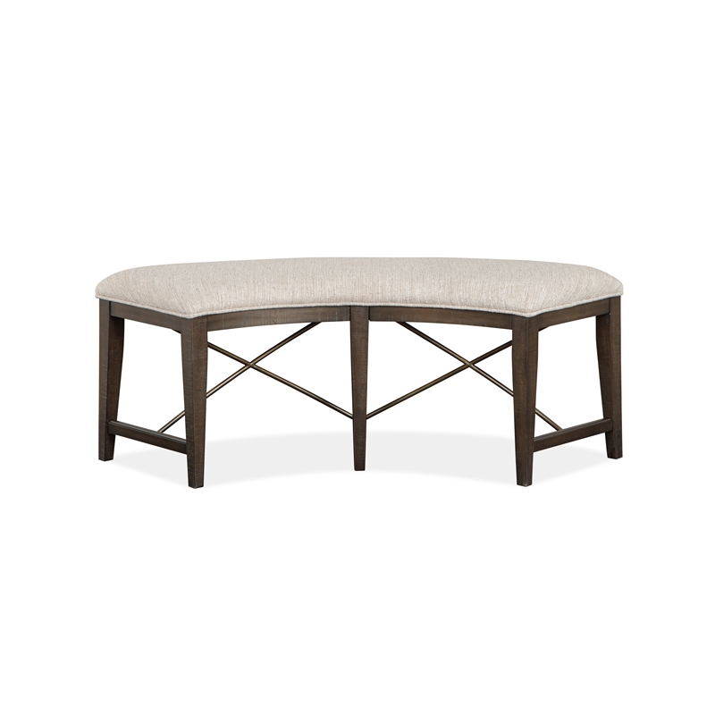 Magnussen Westley Falls Curved Bench with Upholstered Seat