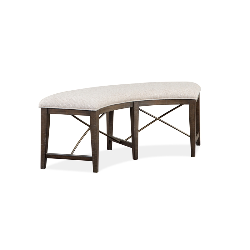 Magnussen Westley Falls Curved Bench with Upholstered Seat